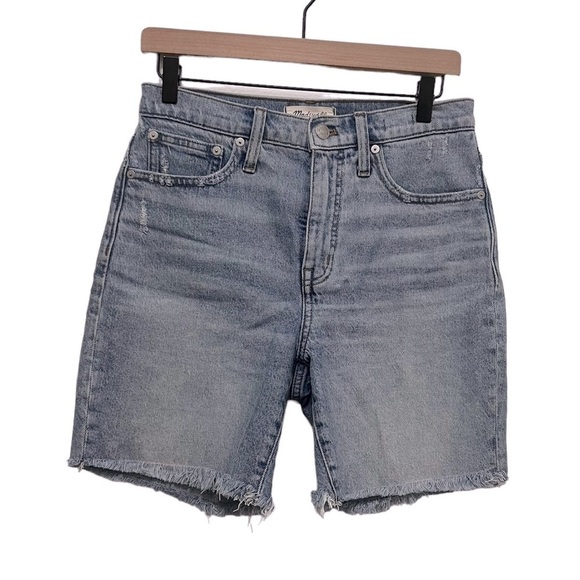 MADEWELL High-Rise Mid-Length Denim Shorts Woodvale Wash TENCEL Denim Edition 26 - Picture 3 of 9